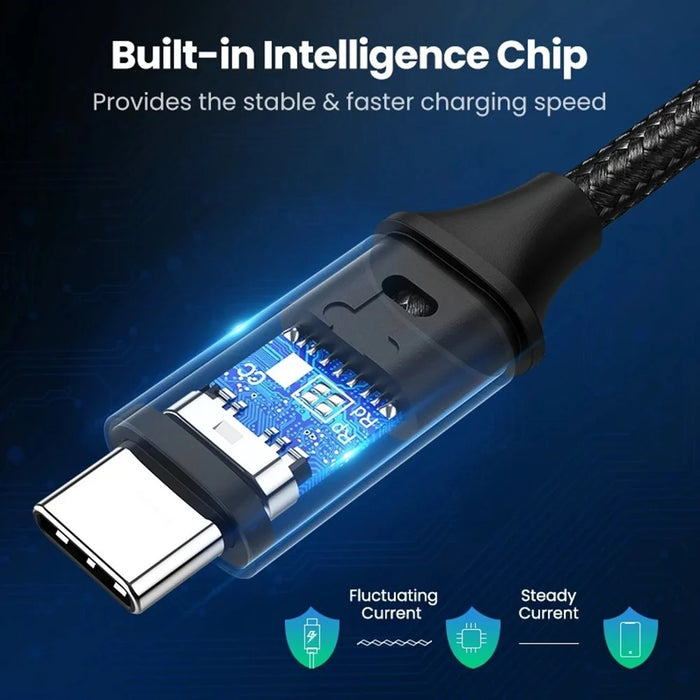 30cm USB C Cable Thunderbolt 3.0 Cable 10Gbps Date Transfer Fast Charge Cord Compatible for MacBook and More - 3