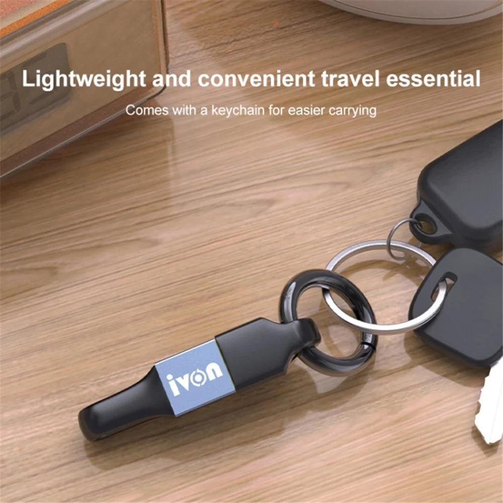 IVON CA90 14.5cm 3.1A USB to Micro USB TPE Data Cable with Keychain - Grey - 4