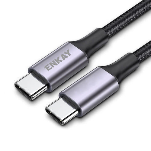 ENKAY HAT PRINCE 1m PD/QC 60W Type-C to Type-C 3A Fast Charging Cable Data Cord - 1