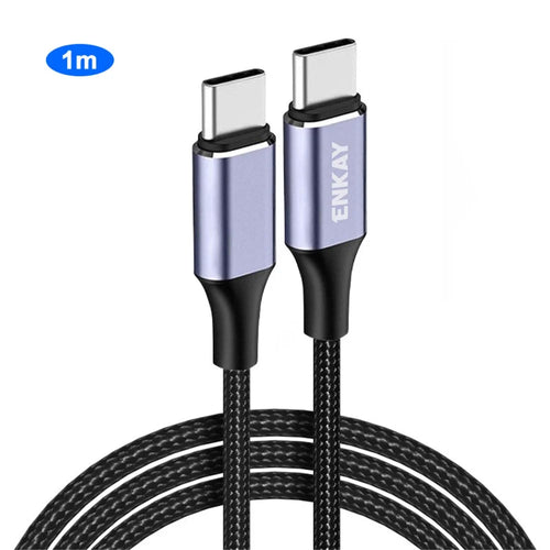ENKAY HAT PRINCE 1m Type C Charge Cable E-Marker PD 100W 5A Fast Charging Wire 480Mbps Data Transmission USB C Cord - 1