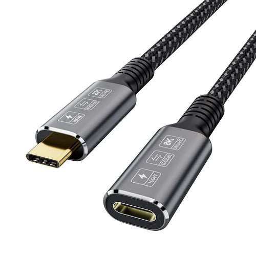 UC-040-USB4 0.8m Type-C Male to Female 40Gbps 8K Ultra HD Video Cable 100W PD Fast Charging Cord - 1