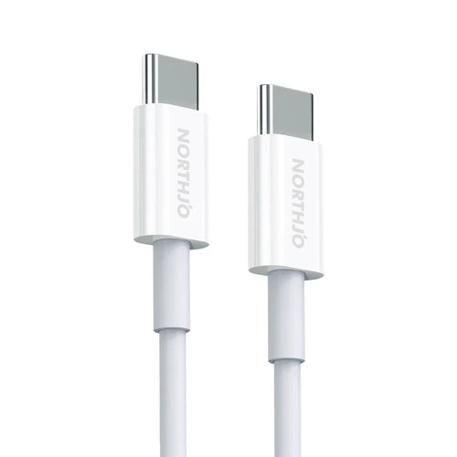 NORTHJO for iPhone 15 Series 1m PD 100W Type-C to Type-C Fast Charging Cable Data Cord with E-Marker Chip - White - 1