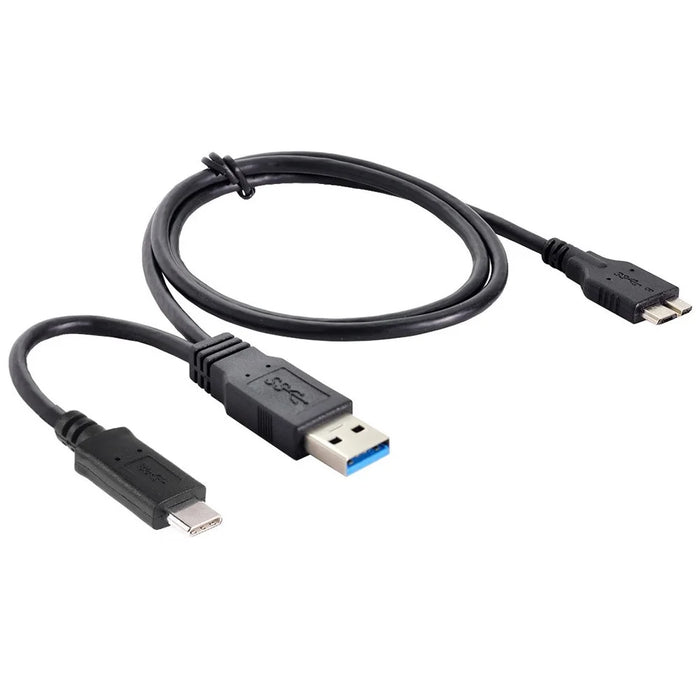 UC-165 Combo USB Cable USB 3.1 Type-C+USB3.0 Type-A Host to Micro USB 3.0 Target Data Cable for Disk - 2
