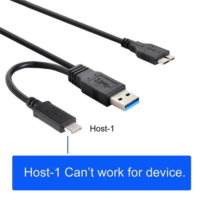 UC-165 Combo USB Cable USB 3.1 Type-C+USB3.0 Type-A Host to Micro USB 3.0 Target Data Cable for Disk - 5