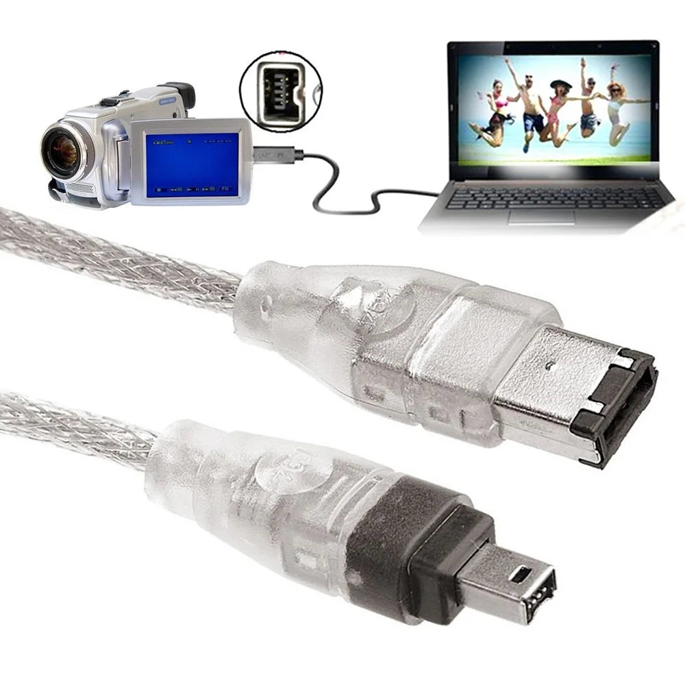 CA-047 1.2m 1394 6-Pin to Firewire 400 IEEE 1394 4-Pin Male iLink Adapter Cable Converter Cord for Camera Camcorder - 2