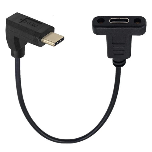 UC-049-UP USB3.1 Type-C Adapter Cable 0.3m 90 Degree Angled USB-C Male to Female Extension Data Cord 10Gbps High-Speed Converter Support Scalable Power Charging - 1