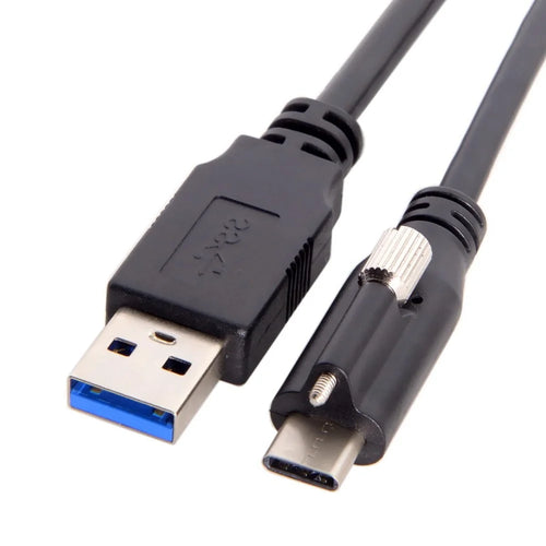 UC-045 8m USB3.0 A Male to Type-C Male Data Cable Screw Locking USB-C Cable Mount Adapter with Repeater Chipset for Industrial Camera Recorder / Laptop PC / Disk - 1