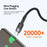 ESSAGER 2m Super Long USB C PD 100W Fast Charging Charge Cord 480Mbps Data Transmission Cable - Black - 7