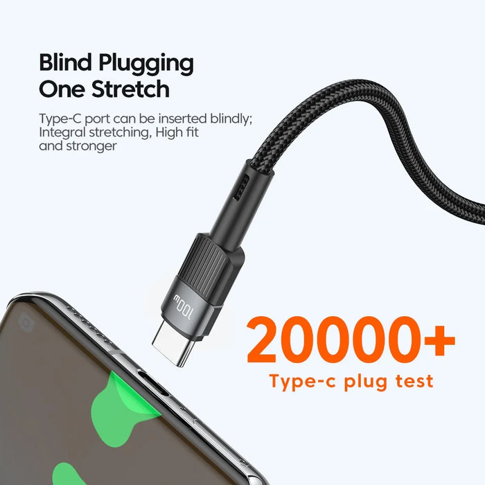 ESSAGER 2m Super Long USB C PD 100W Fast Charging Charge Cord 480Mbps Data Transmission Cable - Black - 7