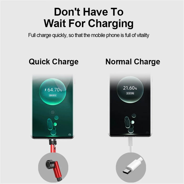2m Fast Charging Data Cable + Micro Plug 540 Degrees Rotating Magnetic Attraction Converter - Red - 6