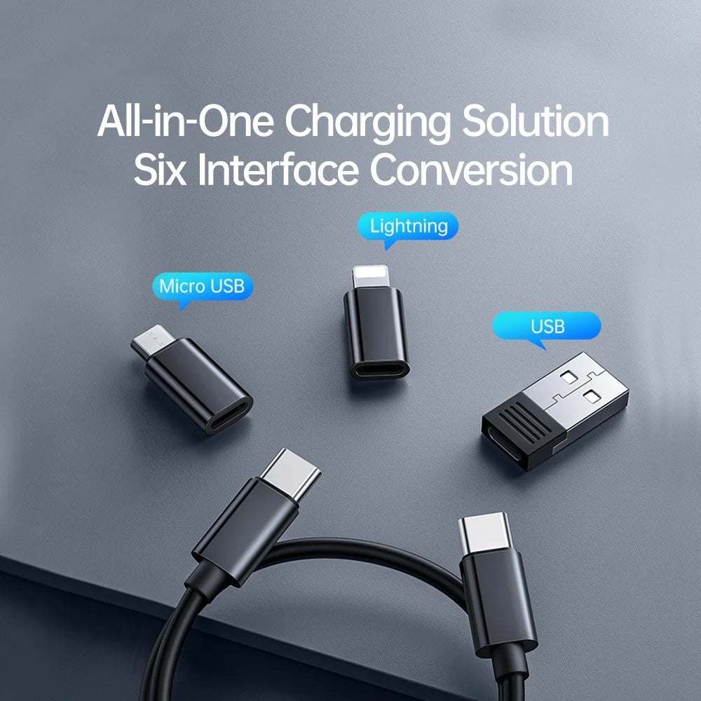 MCDODO WF-1720 Nano Series Multifunctional Fast Charging Data Cable Storage Box Set with Adapter, Eject Pin, Card Slot for Huawei, Xiaomi, Samsung - Black - 5
