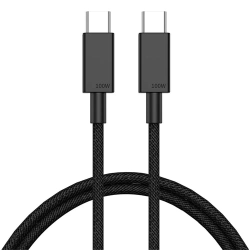 1m Cell Phone Cable Tear-resistant PD 100W Type C Fast Charging Wire for Tablet and Laptop - Black - 1