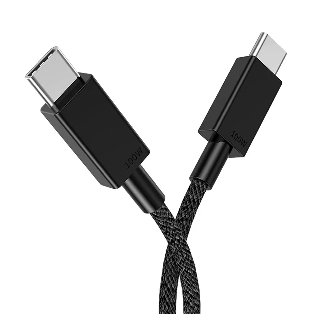 2m PD 100W High-speed Fast Charging Cable Cell Phone Tablet Laptop USB C Device Charge Cord - Black - 6