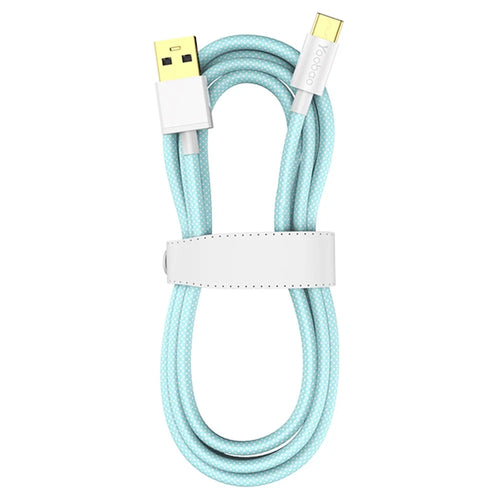 YOOBAO V3 for iPhone 15 Series 1.2m USB to Type-C Cable Nylon Braided 5A Fast Charging Data Transmission Cord - Blue - 1