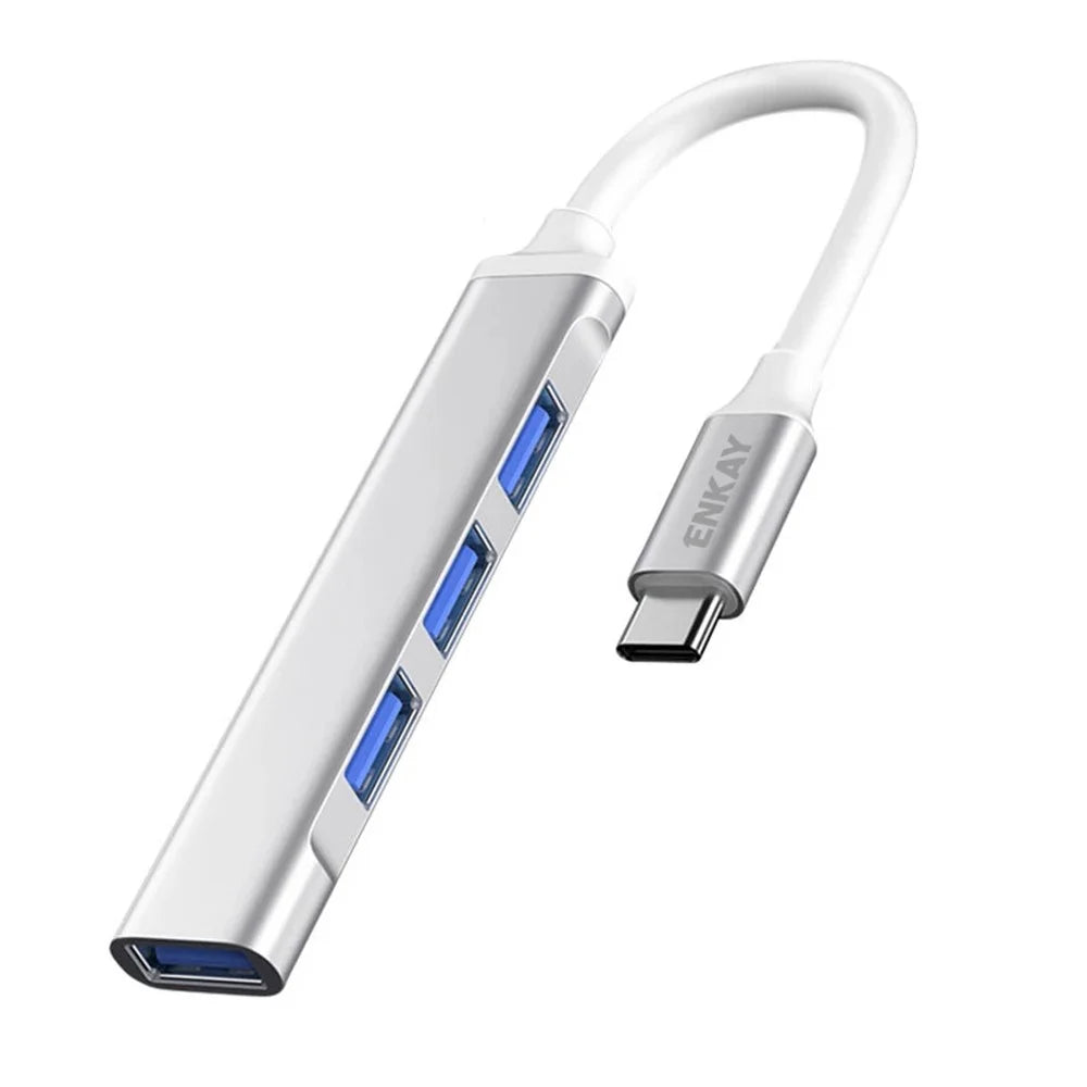 ENKAY HAT PRINCE ENK-AT114 Multi-Port Hub Adapter 4 in 1 USB3.0 Extender Type-C Docking Station with USB3.0 + 3 USB2.0 - 1