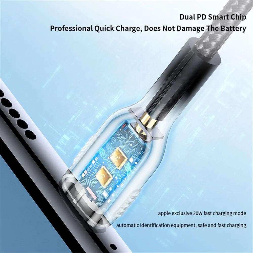 XUNDD for iPhone 15 Series 1m PD 20W USB-A to Type-C Braided Cable for Fast Charging and Data Transfer - Black - 4