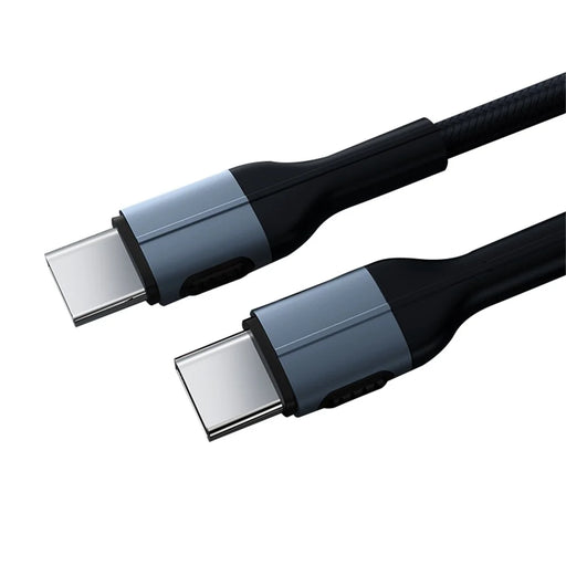 XUNDD for iPhone 15 Series 1m Type-C to Type-C PD 20W Charger Cord for Samsung Xiaomi Huawei Braided Data Cable - Black - 1