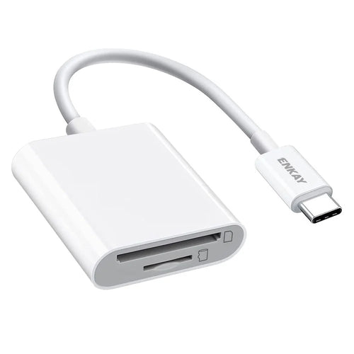 ENKAY HAT PRINCE Type-C to SD+TF Card Port Card Reader Adapter Cable Connector Portable Dual Slot USB-C Converter - 1