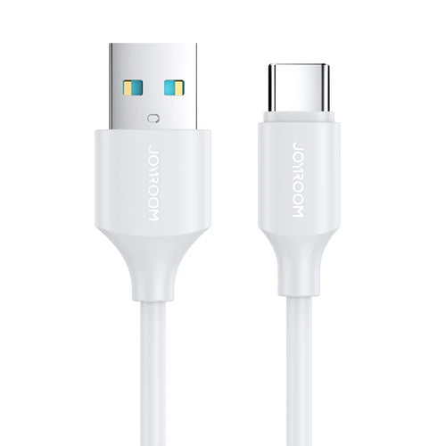 JOYROOM S-UC027A925 25cm USB to Type C Charging Cable 480Mbps Data Transfer 3A Fast Charging Power Bank Charging Cord - White - 1