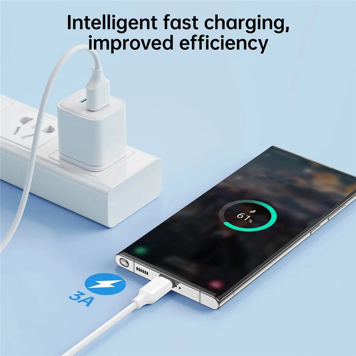 JOYROOM S-UC027A92 2m Premium Series for iPhone 16-15 Series USB-A to Type-C 3A Fast Charging Cable Support Data Transfer - White - 3