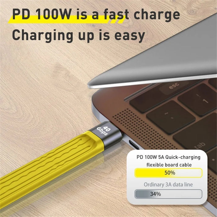 USB to Type-C PD 100W Fast Charging 10Gbps FPC Soft Data Cable, Cable Length: 13.8cm - 2