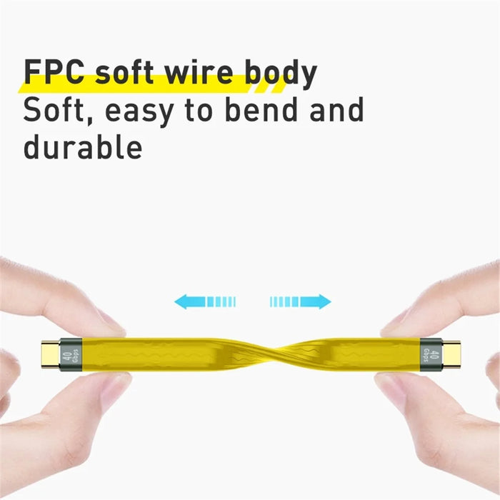 USB to Type-C PD 100W Fast Charging 10Gbps FPC Soft Data Cable, Cable Length: 13.8cm - 4
