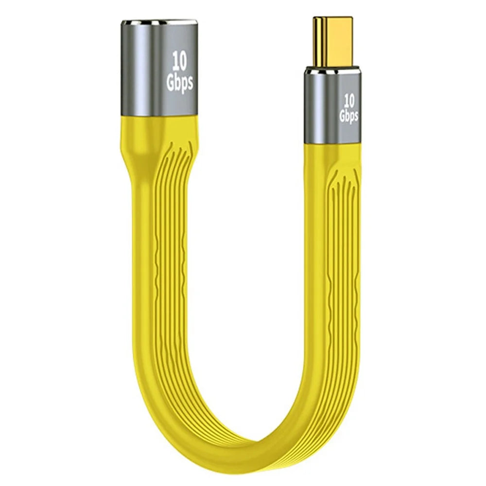 13cm USB 3.1 Type-C Male Host to USB 3.0 Type A Female OTG Flat Slim FPC 10Gbps Data Cable for Laptop Phone - Yellow - 3