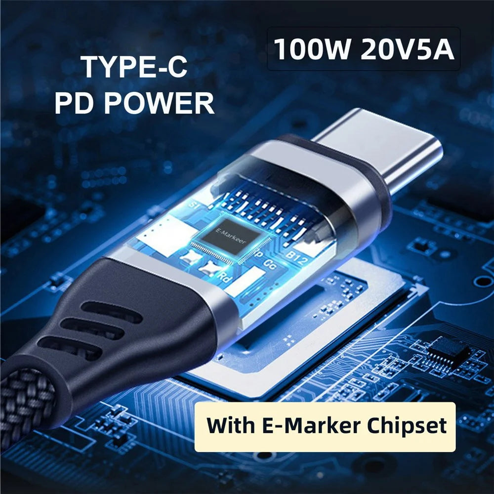 UC-034-LP USB-C Magnetic 90-Degree Connector USB4 Cable 20Gbps 100W Charging Cord 8K / 5K Video Cable - 5