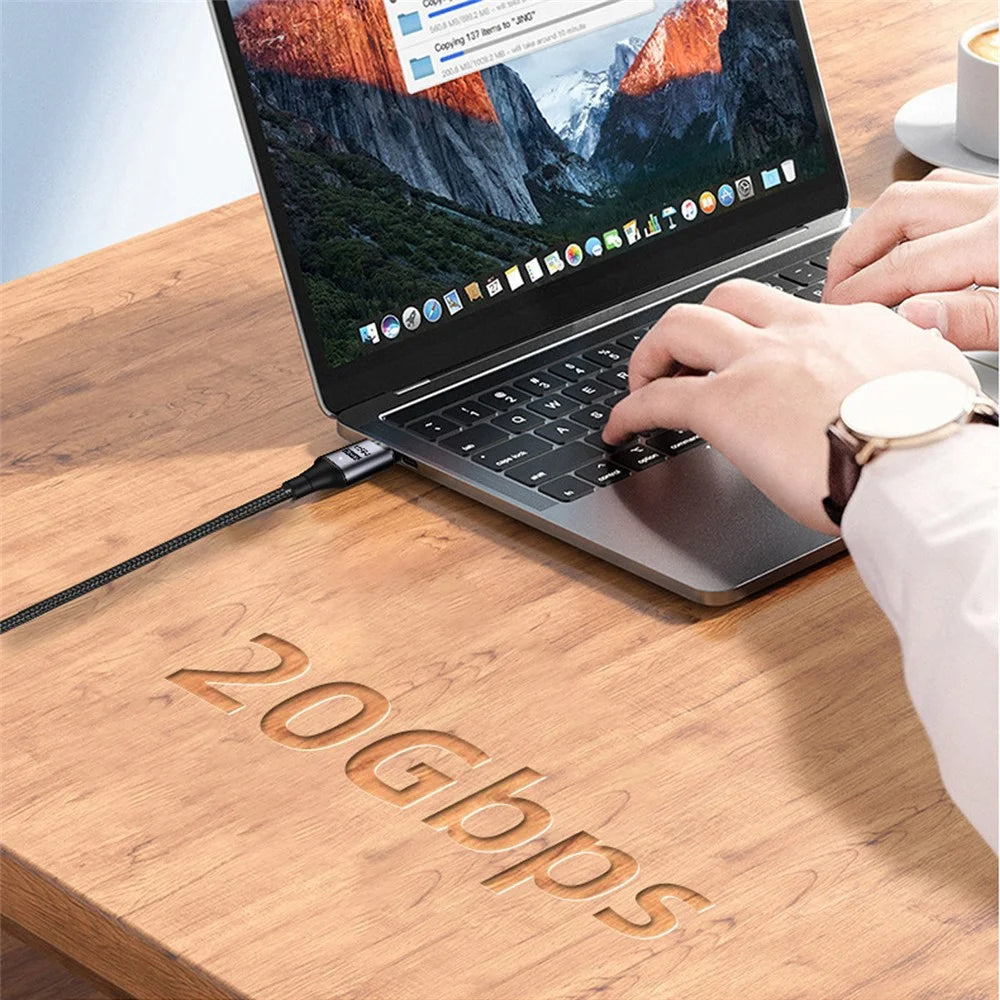 UC-034-LP USB-C Magnetic 90-Degree Connector USB4 Cable 20Gbps 100W Charging Cord 8K / 5K Video Cable - 6