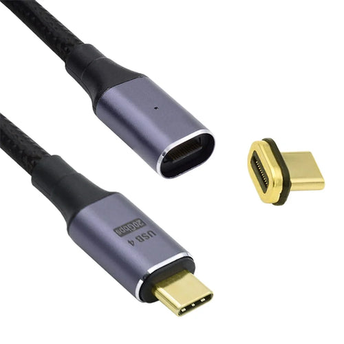 UC-034-BK Magnetic Connector USB4 Male to Male USB-C Cable 20Gbps 100W Charging Cord 8K / 5K Video Cable - 1