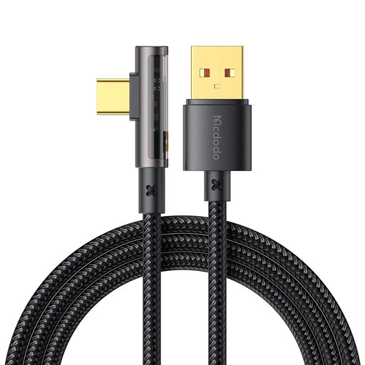 MCDODO CA-3380 MDD Prism Series for iPhone 15 Series 1.2m 6A Fast Charging Type-C Cable Transparent 90-Degree Elbow Data Cord - 1