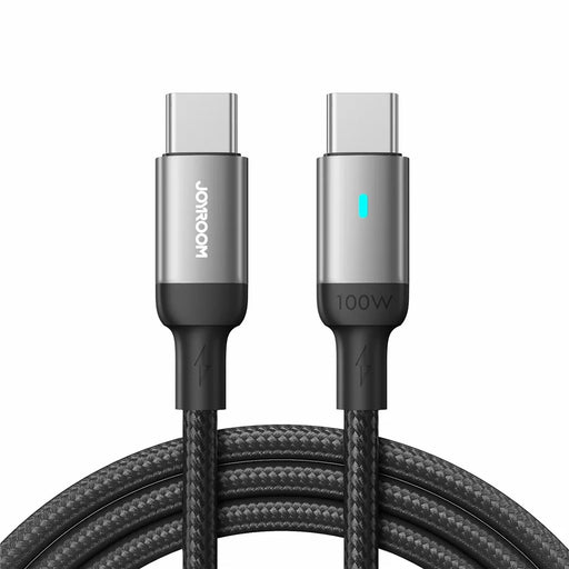 JOYROOM S-CC100A10 Feifan Series for iPhone 16-15 Series 1.2m 100W Type-C to Type-C Fast Charging Cord Braided 480Mbps Data Cable - Black - 1