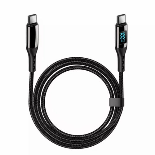 For iPhone 15 Series 1m USB Type-C to Type-C PD 100W 5A Fast Charging Data Cable with LED Power Display - 1