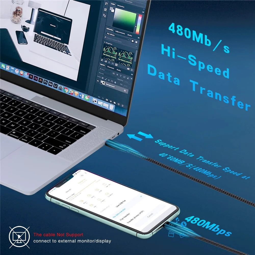 For iPhone 15 Series 1m USB Type-C to Type-C PD 100W 5A Fast Charging Data Cable with LED Power Display - 2