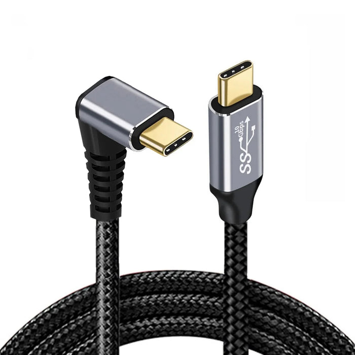 UC-064-UP-0.5M 90-Degree Angled Type-C USB-C Male to Male USB3.1 10Gbps 100W Data Cable with E-marker Chip - 2