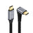 UC-064-UP-3.0M 90-Degree Angled Type-C Male to Male USB3.1 10Gbps Braided Data Cable E-marker Chip 100W Fast Charging Cable - 1