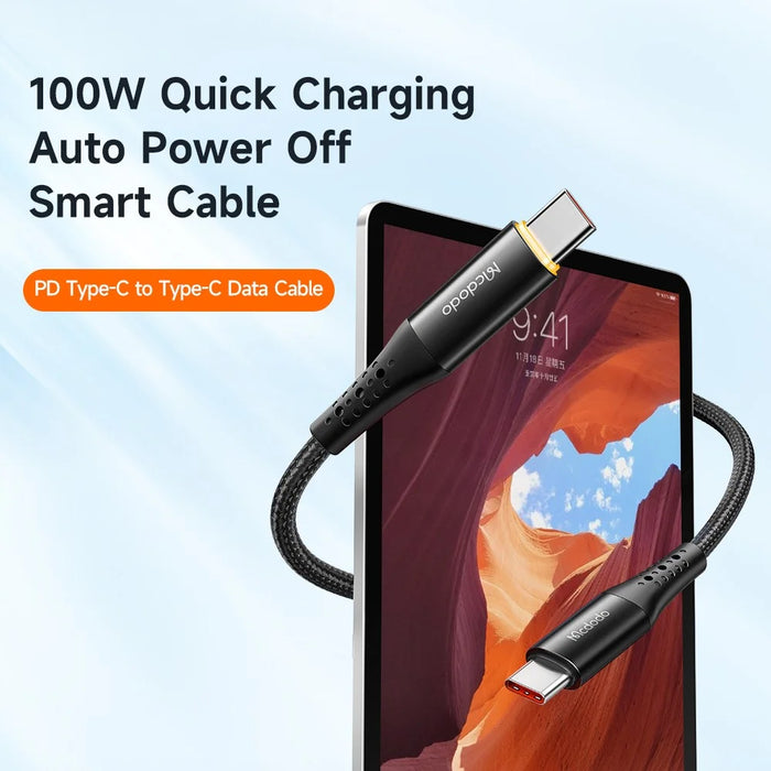 MCDODO CA-3460 for iPhone 15 Series 1.2m 100W Quick Charging Auto Power Off Smart Cable PD Type-C to Type-C Data Cable - 2