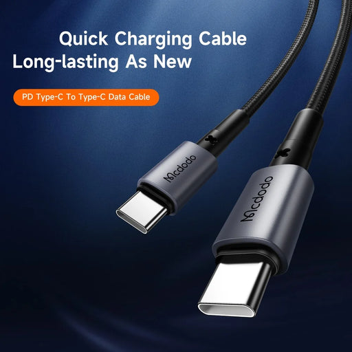 MCDODO Prism Series CA-3130 MDD 1m 60W Type-C to Type-C Data Cable PD Fast Charging Cord - Black - 2