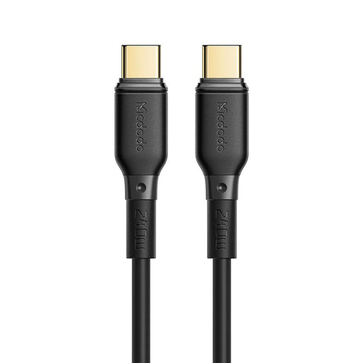 MCDODO CA-3310 MDD for iPhone 15 Series 1.2m Type-C Data Transmission Cable Gold-Plated Design USB-C PD 240W Fast Charging Cord - Black - 1