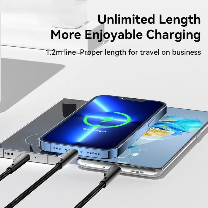 ESSAGER 1.2m 3-in-1 Charging Cable 3A USB to Ip, Micro USB, Type-C, for iPhone, iPad Data Cable - 4