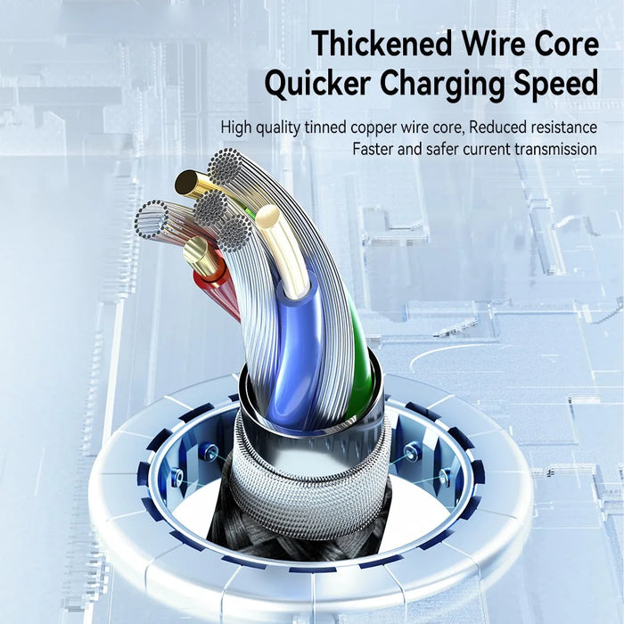 ESSAGER 1.2m 3-in-1 Charging Cable 3A USB to Ip, Micro USB, Type-C, for iPhone, iPad Data Cable - 6