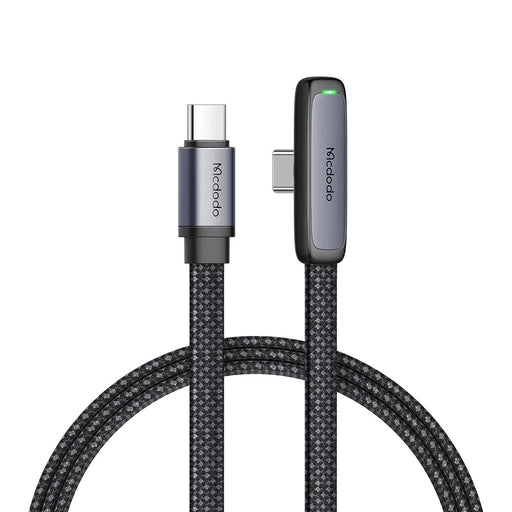 MCDODO CA-3361 MDD for iPhone 15 Series 1.8m Type-C to Type-C 3.25A PD65W Elbow Charging Cable Braided Data Cord - Black - 1