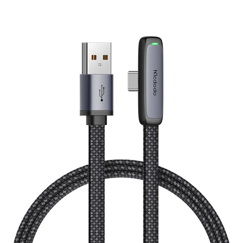 MCDODO CA-3340 MDD for iPhone 15 Series 1.2m Type-C 6A 100W Fast Charging Cable 90-Degree Elbow Braided Data Cord - Black - 1