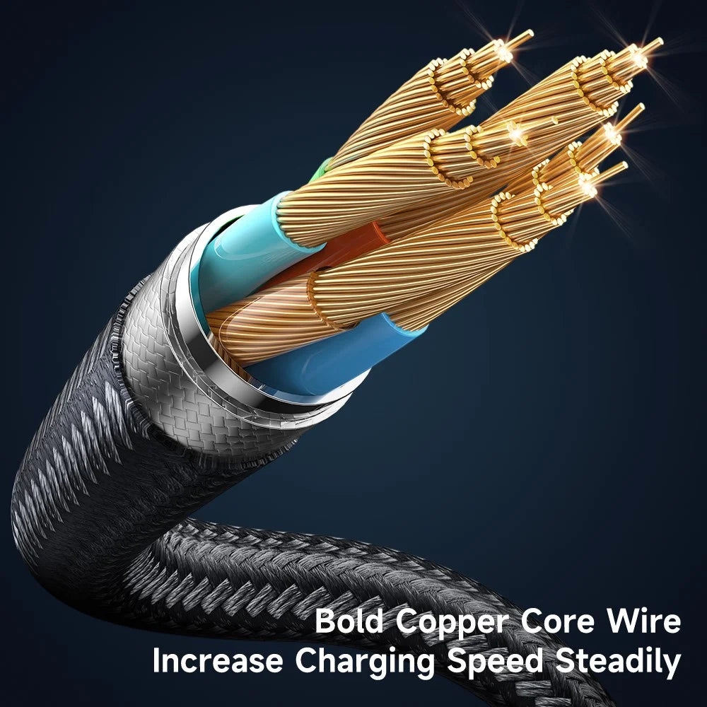 MCDODO CA-3630 for iPhone 15 Series 1.2m 100W High Power Digital Display Auto Power Off USB-A to Type-C Transparent Data Cable - Black - 5