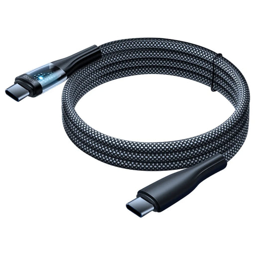XUNDD XDDC-020 for iPhone 15 Series 1.2m 100W Fast Charging Cable Type-C to Type-C Data Transmission Clear Braided Cord - 1