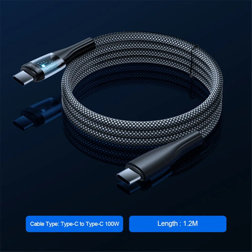 XUNDD XDDC-020 for iPhone 15 Series 1.2m 100W Fast Charging Cable Type-C to Type-C Data Transmission Clear Braided Cord - 2