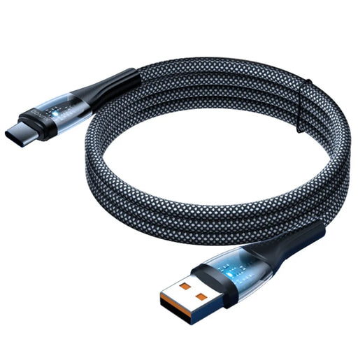 XUNDD XDDC-020 for iPhone 15 Series 1.2m Type-C 60W Fast Charging Data Cable Clear Braided Phone Charging Cord - 1