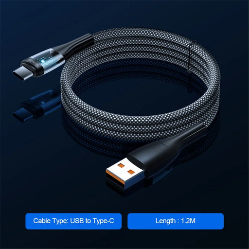 XUNDD XDDC-020 for iPhone 15 Series 1.2m Type-C 60W Fast Charging Data Cable Clear Braided Phone Charging Cord - 2