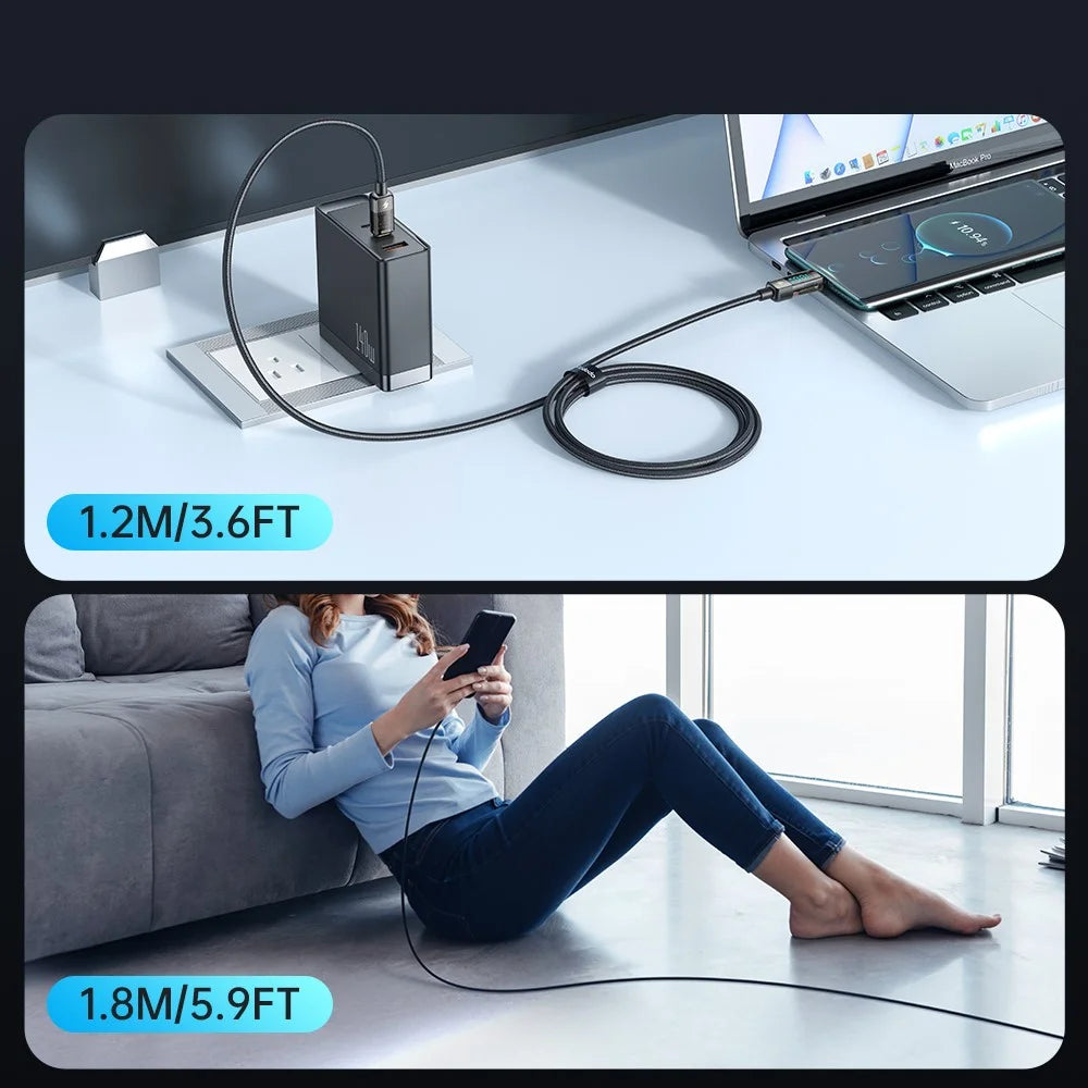 MCDODO CA-361 5A 100W Type-C to Type-C Charging Cable, 1.2m Auto Power Off Transparent Data Cable with Digital Display - 7