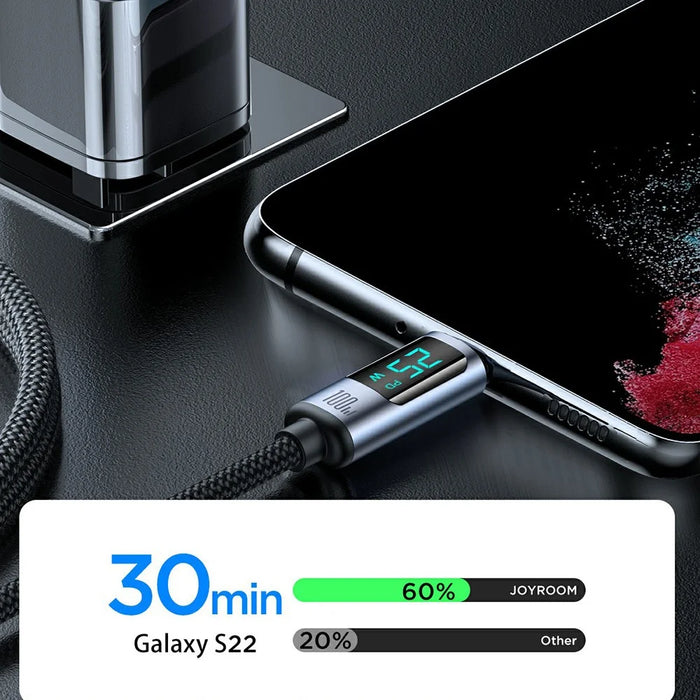 JOYROOM S-CC100A16 1.2m Prism Series for iPhone 16-15 Series Type-C to Type-C Digital Display Fast Charging Data Cable - 3